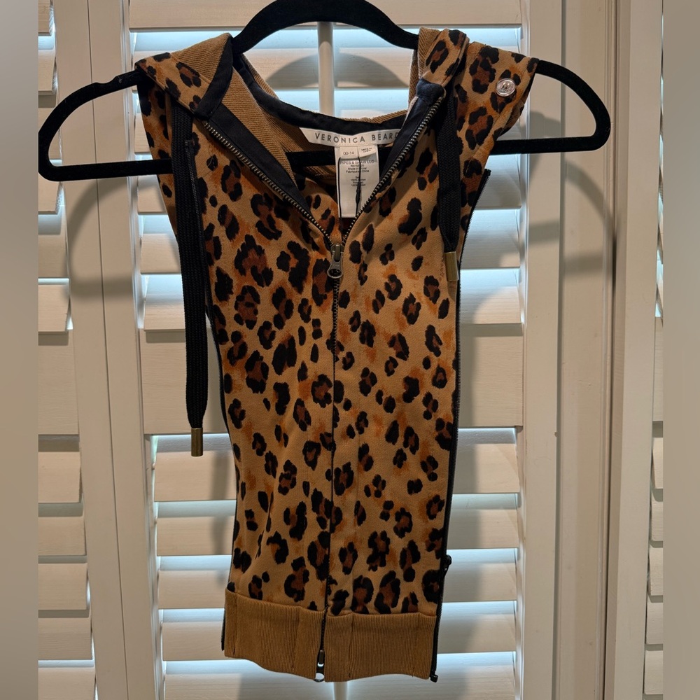 Veronica Beard Leopard Print Hoodie Dickey